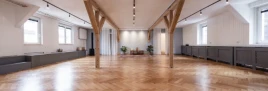 big bright room for yoga and therapeutic sessions